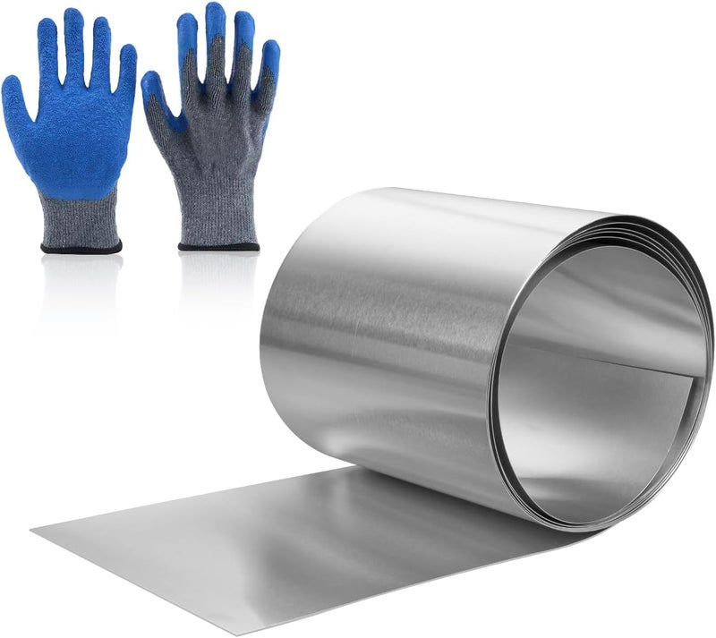 SUNKOO 8" x 50' Aluminum Flashing Roll,0.2mm Thickness Aluminum Roof Panels,Metal Roofing Roll for Roof and Garden, Prevents Roofing Stains,Sealing Windows Doors,DIY Craft - Image 1